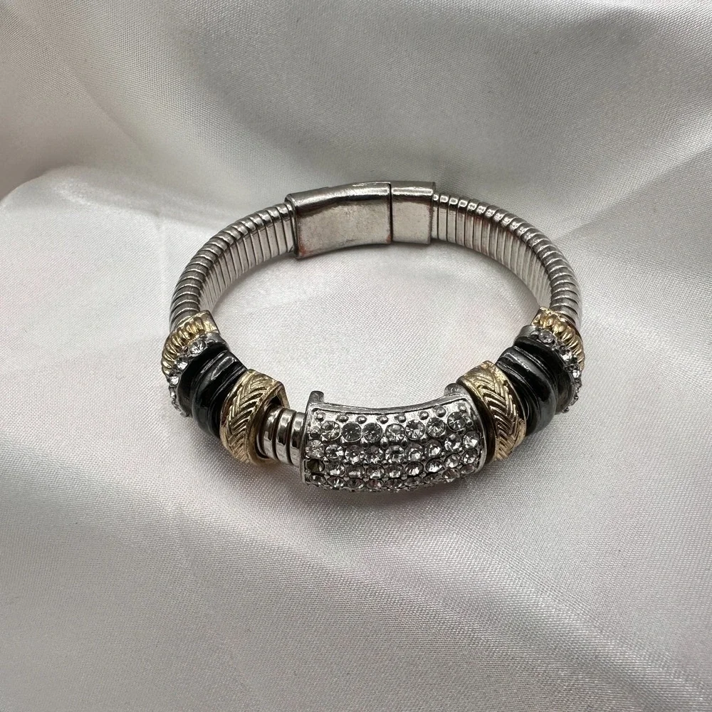 Vintage Y2K Clear Rhinestone Bracelet Retro Statement Women's Classic Jewelry